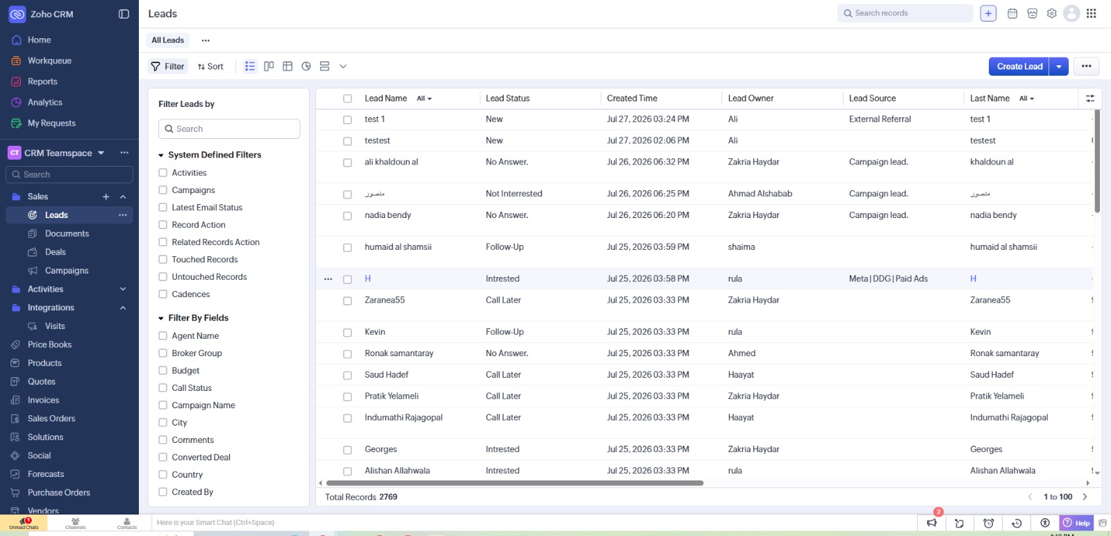 Zoho CRM pipeline dashboard preview